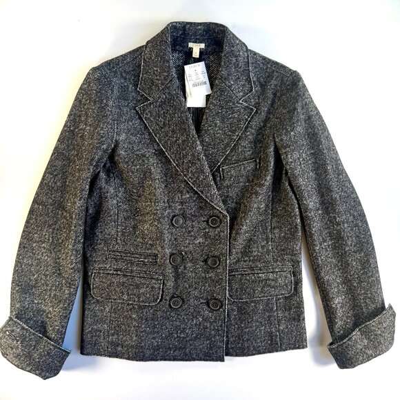J Crew Double Breasted Wool Fitted Women's Blazer Coat Size 2 NWT - Picture 1 of 5